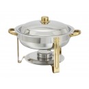 Winco 203 Malibu Round Chafer with Gold Accents 4 Qt. width=