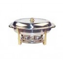 Winco 202 Malibu Oval Chafer with Gold Accents 6 Qt. width=