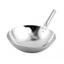Winco WOK-14N Stainless Steel Chinese Wok with Riveted Joint 14" width=