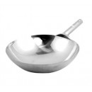 Winco WOK-14W Stainless Steel Chinese Wok with Welded Joint 14" width=