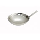 Winco WOK-16N Stainless Steel Chinese Wok with Riveted Joint 16" width=