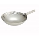 Winco WOK-16W Stainless Steel Chinese Wok with Welded Joint 16" width=