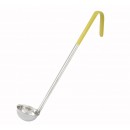 Winco LDC-1 Color-Coded Ladle with Yellow Handle 1 oz. width=