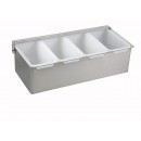 Winco CDP-4 4 Compartment Stainless Steel Condiment Dispenser width=