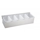 Winco CDP-5 5 Compartment Stainless Steel Condiment Dispenser width=