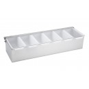 Winco CDP-6 6 Compartment Stainless Steel Condiment Dispenser width=