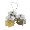Winco WH-4 3-Ring Condiment Jar Holder width=