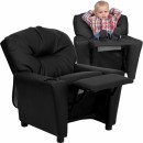 Flash Furniture Contemporary Black Leather Kids Recliner with Cup Holder [BT-7950-KID-BK-LEA-GG] width=