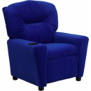 Flash Furniture Contemporary Blue Microfiber Kids Recliner with Cup Holder [BT-7950-KID-MIC-BLUE-GG] width=