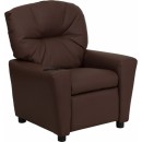 Flash Furniture Contemporary Brown Leather Kids Recliner with Cup Holder [BT-7950-KID-BRN-LEA-GG] width=