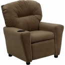 Flash Furniture Contemporary Brown Microfiber Kids Recliner with Cup Holder [BT-7950-KID-MIC-BRWN-GG] width=