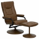 Flash Furniture Contemporary Palimino Leather Recliner and Ottoman with Leather Wrapped Base [BT-7862-PALIMINO-GG] width=