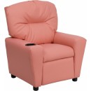 Flash Furniture Contemporary Pink Vinyl Kids Recliner with Cup Holder [BT-7950-KID-PINK-GG] width=