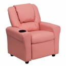 Flash Furniture Contemporary Pink Vinyl Kids Recliner with Cup Holder and Headrest [DG-ULT-KID-PINK-GG] width=