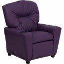 Flash Furniture Contemporary Purple Vinyl Kids Recliner with Cup Holder [BT-7950-KID-PUR-GG] width=