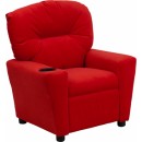 Flash Furniture Contemporary Red Microfiber Kids Recliner with Cup Holder [BT-7950-KID-MIC-RED-GG] width=