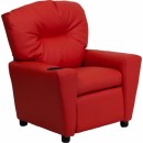 Flash Furniture Contemporary Red Vinyl Kids Recliner with Cup Holder [BT-7950-KID-RED-GG] width=