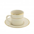 10 Strawberry Street CGLD0428 Cream Double Gold Can Demitasse Cup and Saucer 3 oz. - Case of 24 width=