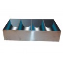 Winco SCB-4 4-Compartment Stainless Steel Cutlery Bin width=