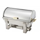 Winco C-5080 Dallas Full Size Roll Top Chafer with Gold Accents 8 Qt. width=