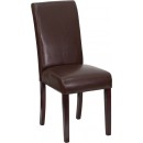 Flash Furniture Dark Brown Leather Upholstered Parsons Chair [BT-350-BRN-LEA-008-GG] width=