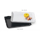 GET Enterprises ML-155-BK Bake and Brew Black Rectangular Scallop Edge Display Tray, 14"x 11-1/2"(6 Pieces) width=