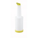 Winco PPB-1Y Liquor and Juice Multi Pour with Spout and Lid, Yellow 1 Qt. width=