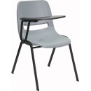 Flash Furniture Gray Ergonomic Shell Chair with Right Handed Flip-Up Tablet Arm [RUT-EO1-GY-RTAB-GG] width=