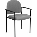 Flash Furniture Gray Fabric Comfortable Stackable Steel Side Chair with Arms [BT-516-1-GY-GG] width=