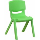 Flash Furniture Green Plastic Stackable School Chair with 12'' Seat Height [YU-YCX-001-GREEN-GG] width=