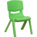 Flash Furniture Green Plastic Stackable School Chair with 10.5'' Seat Height [YU-YCX-003-GREEN-GG] width=