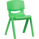 Flash Furniture Green Plastic Stackable School Chair with 13.25'' Seat Height [YU-YCX-004-GREEN-GG] width=