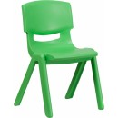Flash Furniture Green Plastic Stackable School Chair with 15.5'' Seat Height [YU-YCX-005-GREEN-GG] width=