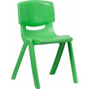 Flash Furniture Green Plastic Stackable School Chair with 18'' Seat Height [YU-YCX-007-GREEN-GG] width=