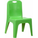 Flash Furniture Green Plastic Stackable School Chair with Carrying Handle and 11'' Seat Height [YU-YCX-011-GREEN-GG] width=