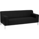 Flash Furniture HERCULES Definity Series Flash Furniture Contemporary Black Leather Sofa with Stainless Steel Frame [ZB-DEFINITY-8009-SOFA-BK-GG] width=