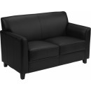 Flash Furniture HERCULES Diplomat Series Black Leather Love Seat [BT-827-2-BK-GG] width=