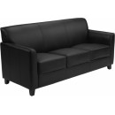 Flash Furniture HERCULES Diplomat Series Black Leather Sofa [BT-827-3-BK-GG] width=