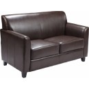 Flash Furniture HERCULES Diplomat Series Brown Leather Love Seat [BT-827-2-BN-GG] width=