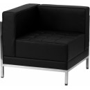 Flash Furniture HERCULES Imagination Series Flash Furniture Contemporary Black Leather Left Corner Chair with Encasing Frame [ZB-IMAG-LEFT-CORNER-GG] width=