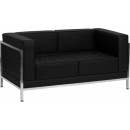 Flash Furniture HERCULES Imagination Series Flash Furniture Contemporary Black Leather Love Seat with Encasing Frame [ZB-IMAG-LS-GG] width=