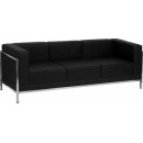 Flash Furniture HERCULES Imagination Series Flash Furniture Contemporary Black Leather Sofa with Encasing Frame [ZB-IMAG-SOFA-GG] width=
