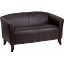 Flash Furniture HERCULES Imperial Series Brown Leather Love Seat [111-2-BN-GG] width=