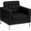 Flash Furniture HERCULES Lacey Series Flash Furniture Contemporary Black Leather Chair with Stainless Steel Frame [ZB-LACEY-831-2-CHAIR-BK-GG] width=