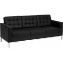 Flash Furniture HERCULES Lacey Series Flash Furniture Contemporary Black Leather Sofa with Stainless Steel Frame [ZB-LACEY-831-2-SOFA-BK-GG] width=