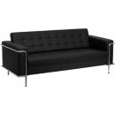 Flash Furniture HERCULES Lesley Series Flash Furniture Contemporary Black Leather Sofa with Encasing Frame [ZB-LESLEY-8090-SOFA-BK-GG] width=