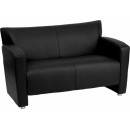 Flash Furniture HERCULES Majesty Series Black Leather Love Seat [222-2-BK-GG] width=