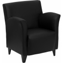 Flash Furniture HERCULES Roman Series Black Leather Reception Chair [ZB-ROMAN-BLACK-GG] width=