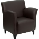 Flash Furniture HERCULES Roman Series Brown Leather Reception Chair [ZB-ROMAN-BROWN-GG] width=