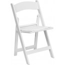 Flash Furniture HERCULES Series 1000 lb. Capacity White Resin Folding Chair with White Vinyl Padded Seat [LE-L-1-WHITE-GG] width=